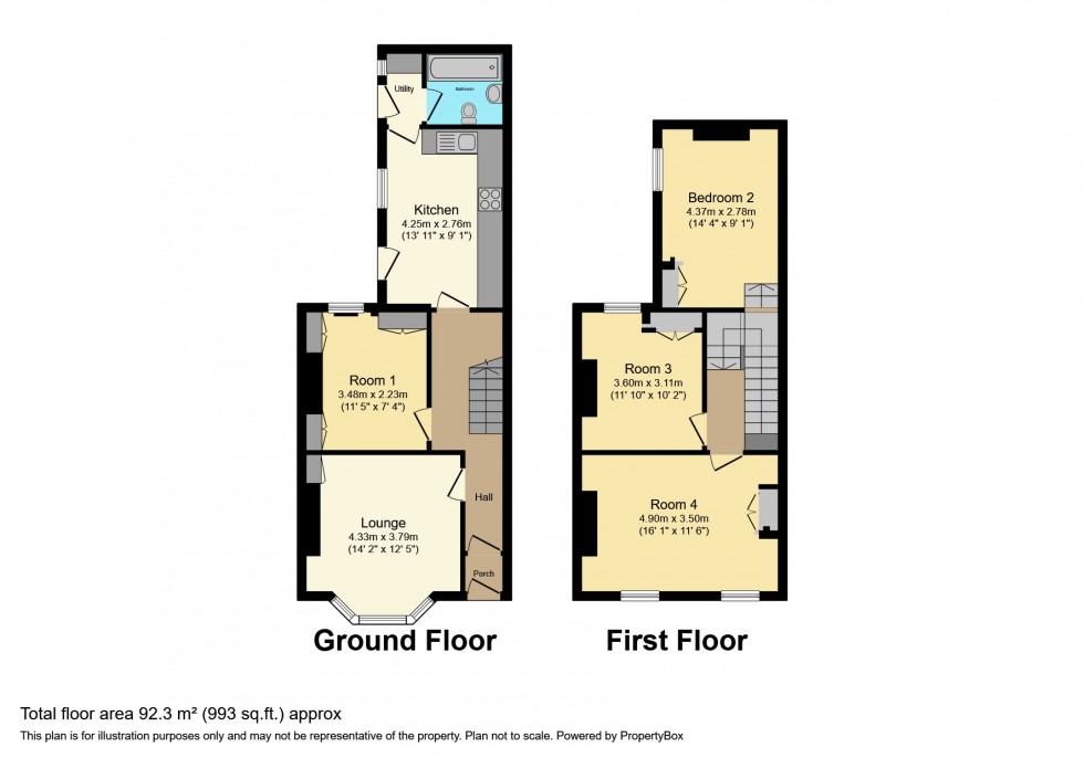 Floorplan for Bayview Terrace, Swansea
