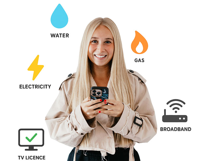Girl with all Utility logos